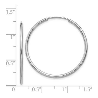 14K White Gold 30mm Endless Tube Hoop Earrings – view 5