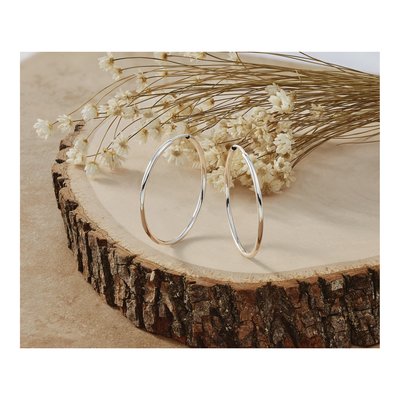 14K White Gold 30mm Endless Tube Hoop Earrings – view 6