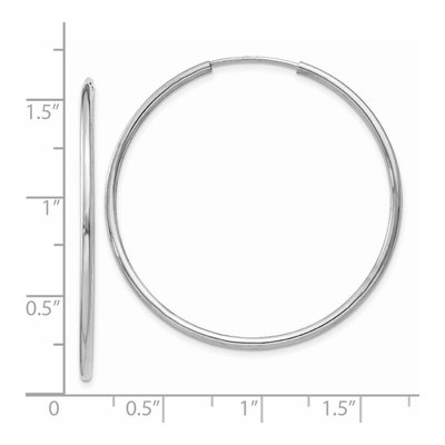 14K White Gold 35mm Endless Tube Hoop Earrings – view 5