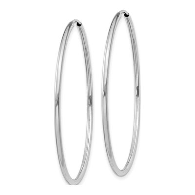 14K White Gold 40mm Endless Tube Hoop Earrings – view 3