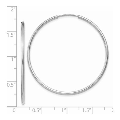 14K White Gold 40mm Endless Tube Hoop Earrings – view 5