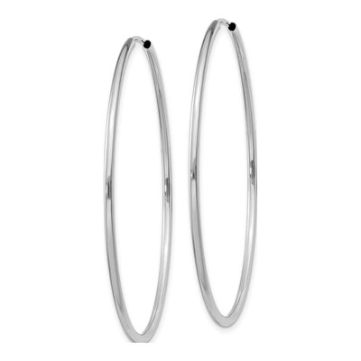 14K White Gold 45mm Endless Tube Hoop Earrings – view 3
