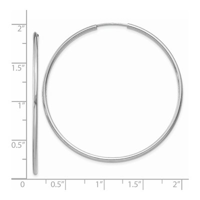14K White Gold 45mm Endless Tube Hoop Earrings – view 5