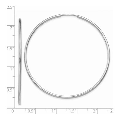 14K White Gold 50mm Endless Tube Hoop Earrings – view 5