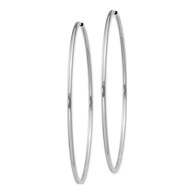 14K White Gold 55mm Endless Tube Hoop Earrings – view 3