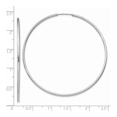 14K White Gold 55mm Endless Tube Hoop Earrings – view 5