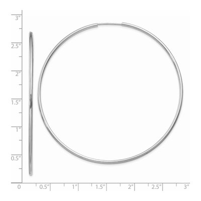 14K White Gold 65mm Endless Tube Hoop Earrings – view 5