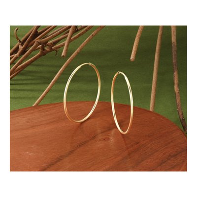 14K Yellow Gold 30mm Endless Tube Hoop Earrings – view 6