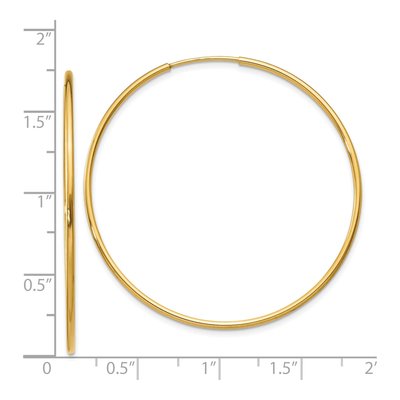 14K Yellow Gold 40mm Endless Tube Hoop Earrings – view 5