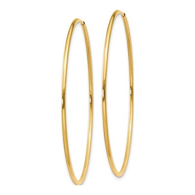 14K Yellow Gold 45mm Endless Tube Hoop Earrings – view 3
