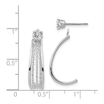 14K White Gold 21mm CZ Hoop Earrings – view 4