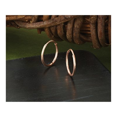 14K Rose Gold 14mm Endless Tube Hoop Earrings – view 6