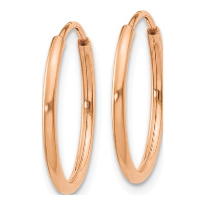 14K Rose Gold 16mm Endless Tube Hoop Earrings – view 3