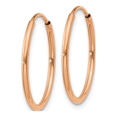 14K Rose Gold 20mm Endless Tube Hoop Earrings – view 3