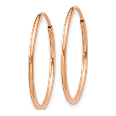 14K Rose Gold 25mm Endless Tube Hoop Earrings – view 2