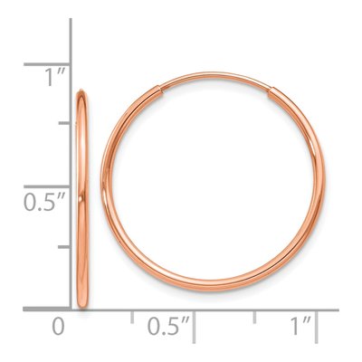14K Rose Gold 25mm Endless Tube Hoop Earrings – view 4