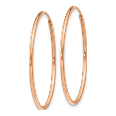 14K Rose Gold 30mm Endless Tube Hoop Earrings – view 2