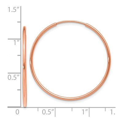 14K Rose Gold 30mm Endless Tube Hoop Earrings – view 4