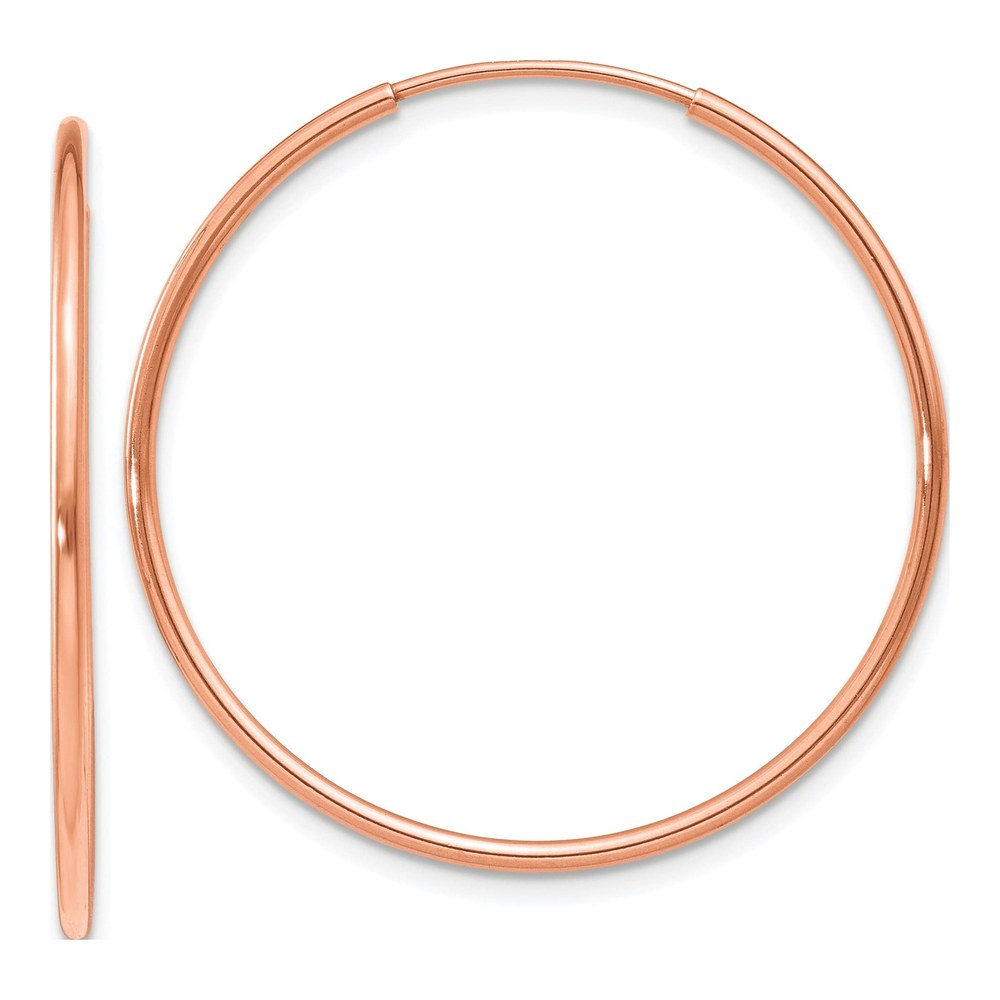 14K Rose Gold Endless Tube Hoop Earrings