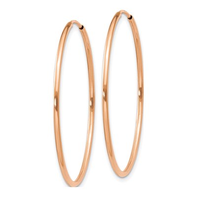 14K Rose Gold 35mm Endless Tube Hoop Earrings – view 3