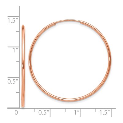 14K Rose Gold 35mm Endless Tube Hoop Earrings – view 5