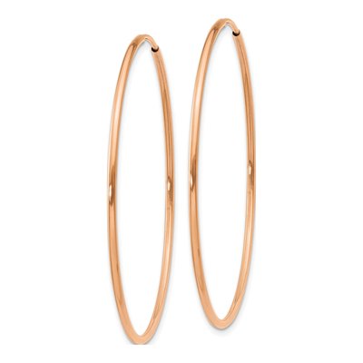 14K Rose Gold 40mm Endless Tube Hoop Earrings – view 3