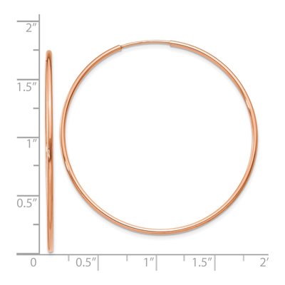 14K Rose Gold 40mm Endless Tube Hoop Earrings – view 5