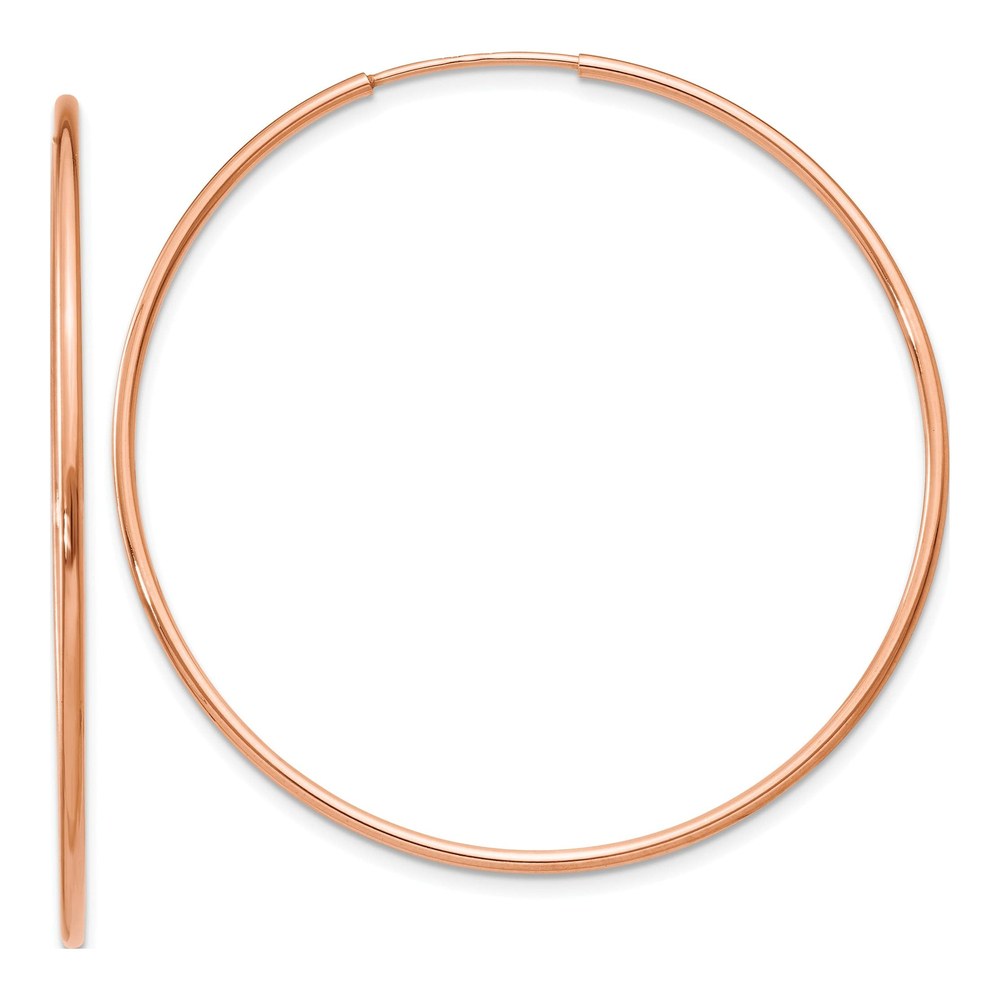 14K Rose Gold Endless Tube Hoop Earrings