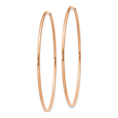 14K Rose Gold 45mm Endless Tube Hoop Earrings – view 2