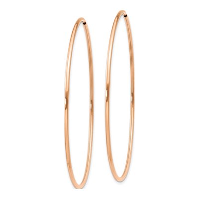 14K Rose Gold 55mm Endless Tube Hoop Earrings – view 2