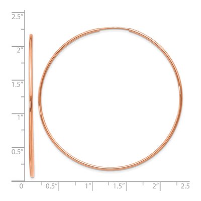 14K Rose Gold 55mm Endless Tube Hoop Earrings – view 4