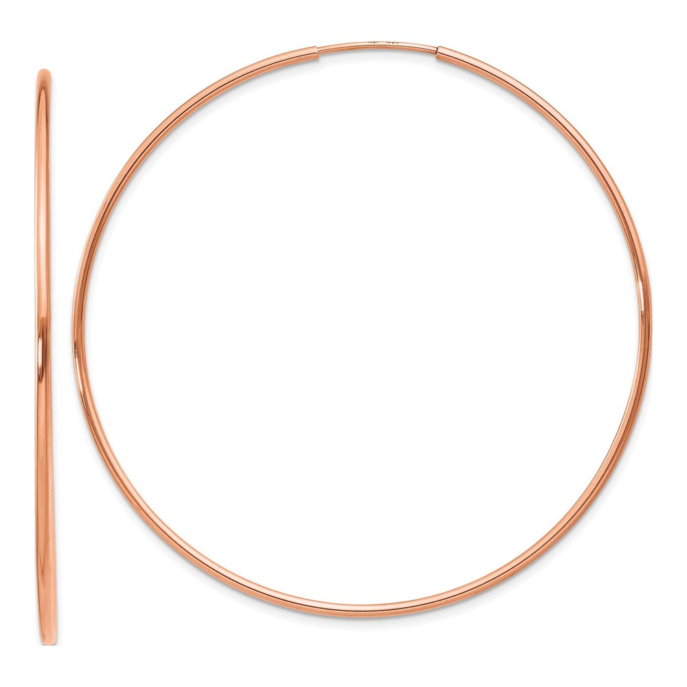 14K Rose Gold Endless Tube Hoop Earrings
