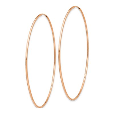 14K Rose Gold 65mm Endless Hoop Earrings – view 3