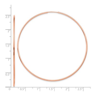 14K Rose Gold 65mm Endless Hoop Earrings – view 5