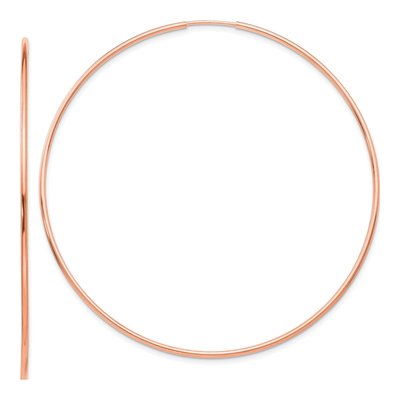 14K Rose Gold 65mm Endless Hoop Earrings