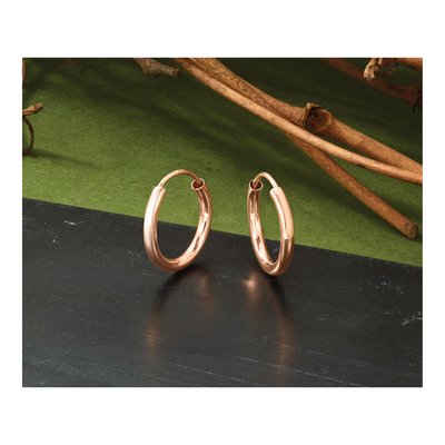 14K Rose Gold 16mm Endless Hoop Earrings – view 6