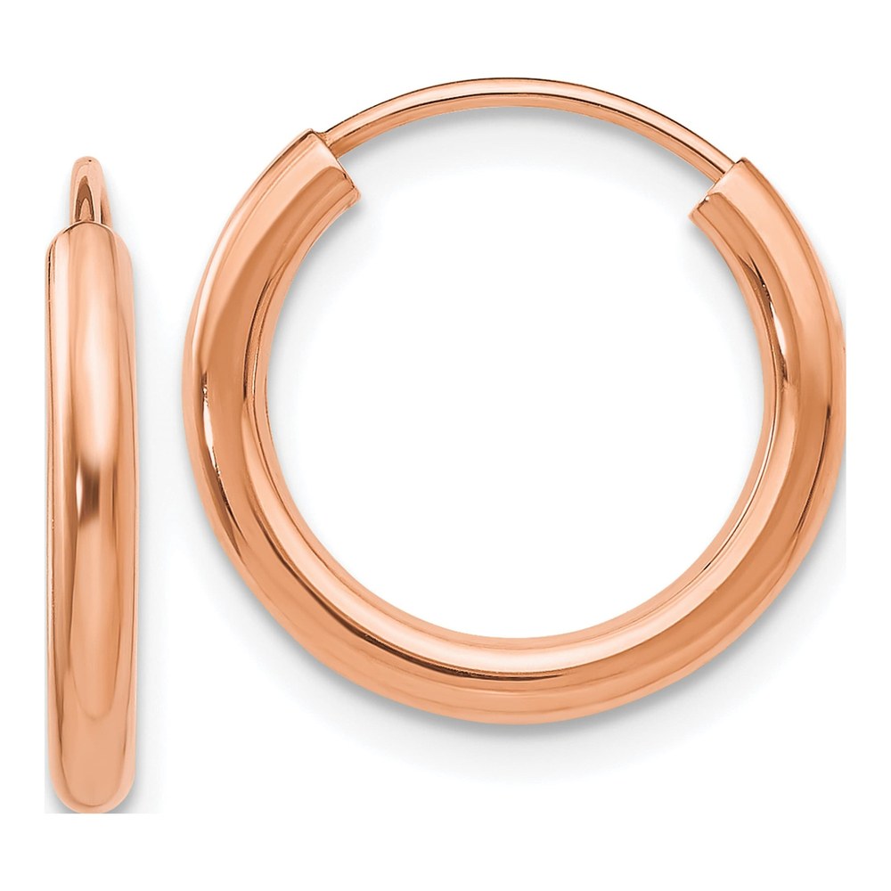 14K Rose Gold Endless Hoop Earrings