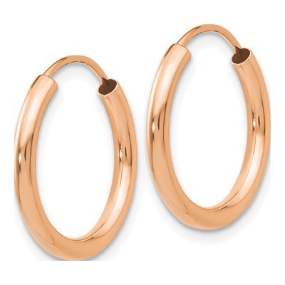14K Rose Gold 18mm Endless Hoop Earrings – view 2
