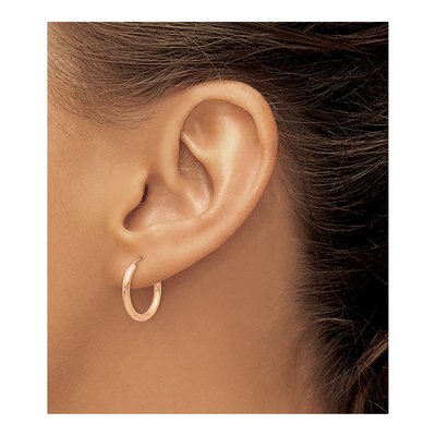 14K Rose Gold 18mm Endless Hoop Earrings – view 3