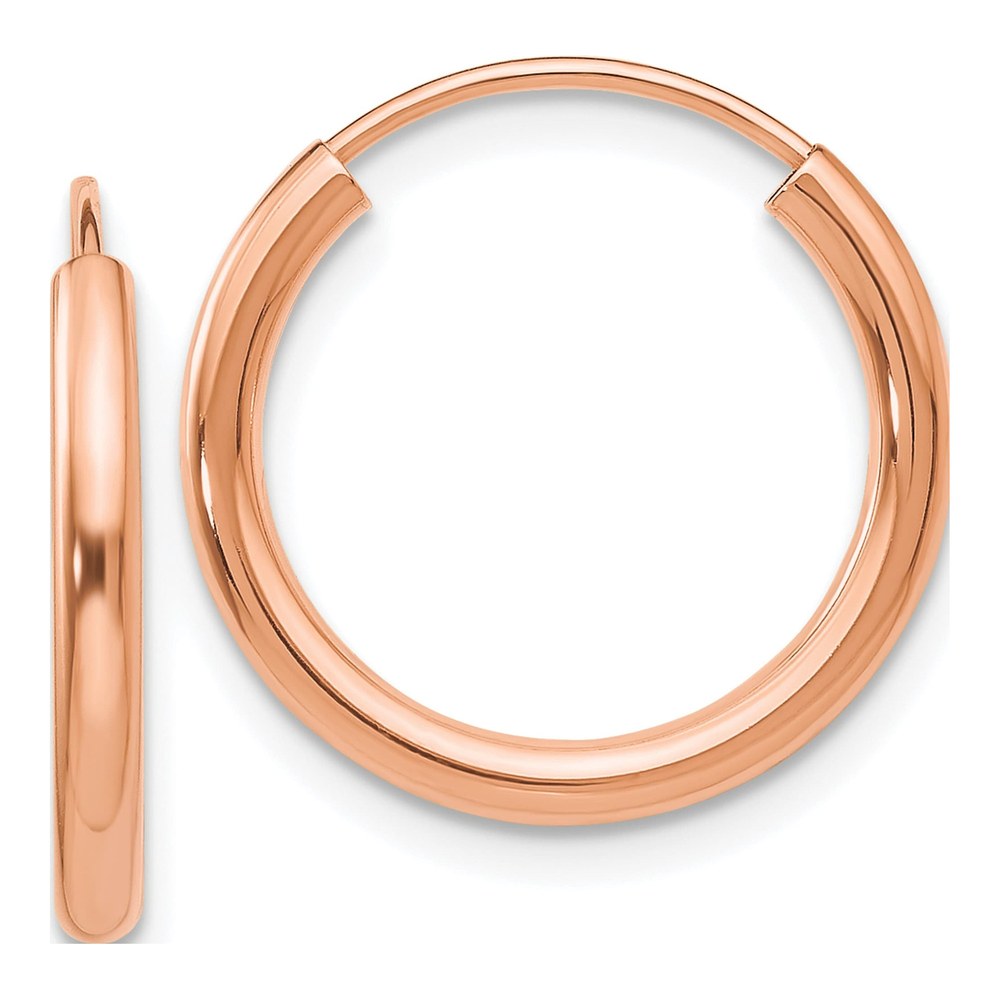 14K Rose Gold Endless Hoop Earrings