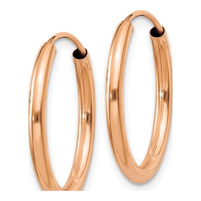 14K Rose Gold 20mm Endless Hoop Earrings – view 3
