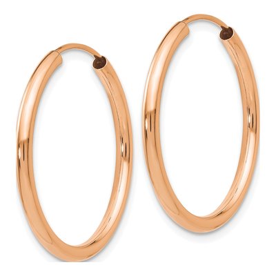 14K Rose Gold 25mm Endless Hoop Earrings – view 3
