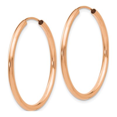 14K Rose Gold 30mm Endless Hoop Earrings – view 3