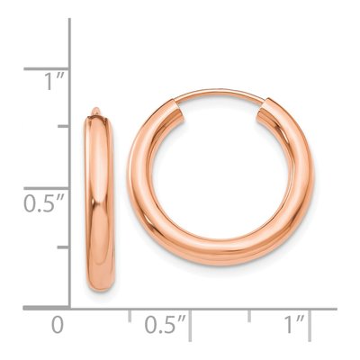 14K Rose Gold 20mm Endless Tube Hoop Earrings – view 5