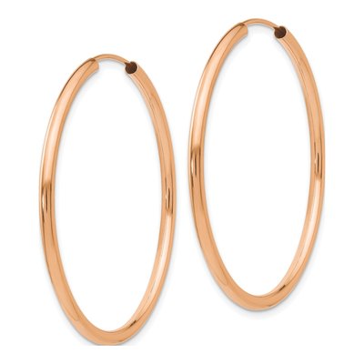 14K Rose Gold 40mm Endless Hoop Earrings – view 3