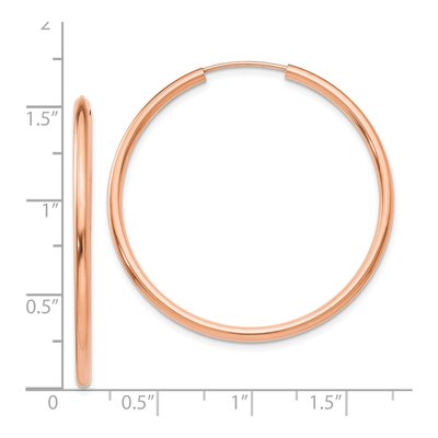 14K Rose Gold 40mm Endless Hoop Earrings – view 5