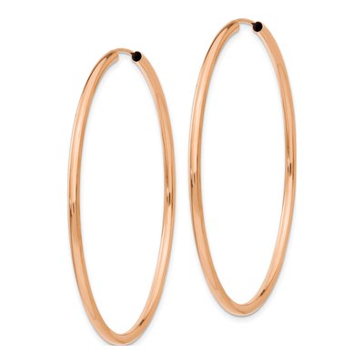 14K Rose Gold 50mm Endless Hoop Earrings – view 3