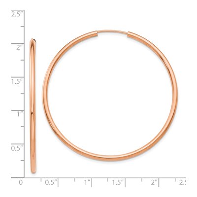 14K Rose Gold 50mm Endless Hoop Earrings – view 5