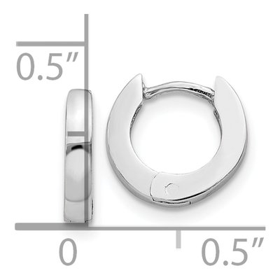 14K White Gold 9.5mm Huggie Hoop Earrings – view 6