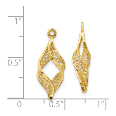 14K Yellow Gold Filigree Swirl Earring Jackets – view 5